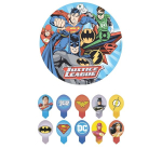Dekozauber24 Justice League koogikaunistuste komplekt, 20 s&ouml;&ouml;davat muffinikaunistust, taimetoit, suhkruvaba, gluteenivaba, superkangelastega Batman, Superman ja teised