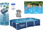 Ristk&uuml;likukujuline raamiga aia bassein 300x201x66 cm Bestway 56411 + pump
