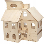 Puidust 3d pusle kokkupandav nukumaja komplekt "tee ise"