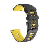 "BestAccessories", 22 mm silikoonrihm, must-kollane