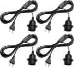 Vegena E27 lambipesa komplekt l&uuml;litiga, 4 tk, E27 pesa 3,5 m kaabli keermer&otilde;ngaga, lambipesa kaabel pistikuga, sobib lambi riputamiseks, rippvalgusti, magamistuba, s&ouml;&ouml;gituba, r&otilde;du