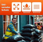 Praktikraft 10 liivakotti 40 x 50 cm veekaitseks &uuml;leujutuste korral - &uuml;leujutuskaitse paeltega - t&auml;itmata kotid ja riidest kotid