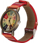 Yosoo Hippie Chic kellad, boho stiilis naiste k&auml;ekell mitmev&auml;rvilise vikerkaare mustriga, kergesti loetav k&auml;ekell suurte numbritega, boheemlaslikud kellad pu-nahast rihmaga, s&uuml;nnip&auml;evapeo kingitus