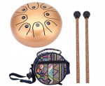 Keeletrumm 8 tooni 6" kuldne v&auml;rv, terasest trumm, Steel Tongue Drum