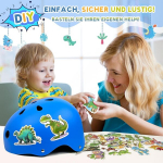 Leapbeast rulataja kiiver, jalgrattakiiver, ventilatsioon, ohutus, kerge, rula kiiver jalgrattale, rulale, t&otilde;ukerattale, Bmx-ile, lastele, t&auml;iskasvanutele (sinine - dinosaurus, M)