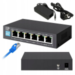 Switch poe 4x poe 2x uplink 60w 10/100mbps poe+ kaameratele