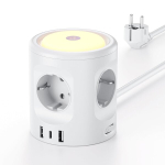 Valgustusega mitmekordne pistikupesa, 4-osaline pistikupesa 3 usb-ga, l&uuml;litiga mitmekordne pistikupesa, liigpingekaitsega pistikupesa kuubik 16 a, 2 m pikendusjuhe koju, kontorisse