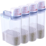 Muxhel 4 tk koeratoidu hoiukarpide komplekt, 2 l koeratoidu karp, koeratoidu konteiner m&otilde;&otilde;tekarikaga, toidukonteiner, lemmikloomatoidu konteiner, koeratoidu hoiukarp, toidukarp