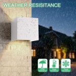 Inhdbox 12 W seinalamp, dimmerdatav, alumiiniumist, veekindel seinalamp reguleeritava valgusvihu nurgaga, led seina valgustus sise- ja v&auml;listingimustes kasutamiseks, soe valge (valge)