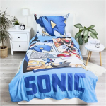 Jerry Fabrics Sonic The Hedgehog Tails Knuckles kahepoolne voodipesukomplekt padjap&uuml;&uuml;ri ja tekikotiga