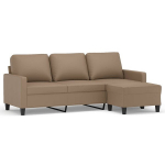 3-kohaline diivan，L&otilde;&otilde;gastusdiivan jalapingiga, cappuccino, 180 cm, kunstnahk CFE40948