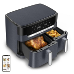Tefal Dual Easy Fry XXL kahekambri kuuma&otilde;hufrit&uuml;&uuml;r, 11 liitri mahutavus, 6,5 L sahtel + 4,5 L sahtel, 99% v&auml;hem rasva, 7 automaatset k&uuml;psetamisprogrammi, n&otilde;udepesumasinas pestav, hall, EY942BE0