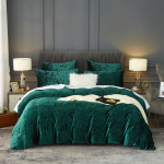 Luofanfei soe talvine voodipesu 220 x 240 cm roheline tumeroheline termo fliisist pl&uuml;&uuml;sist kohev pehme talvine voodipesu l&auml;ikiv mikrofliisist fliisist talvine motiiviga tekikott ja padjap&uuml;&uuml;rid 80 x 80 cm