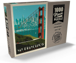 Mypuzzle San Francisco: Golden Gate Bridge Skyline, Vintage Poster - Premium 1000-osaline pusle - Mypuzzle Special Collection by Anderson Design Group