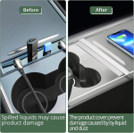 Eypins auto usb jaotur-laadija 2024. aasta tesla model 3 highlandile &ndash; 4-in-1 multi-port laadija, peidetud usb jaotur keskkonsoolis 80 cm sisset&otilde;mmatava laadimiskaabliga
