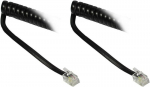 Spiraalne telefonikaabel Rj10 (4p4c), 5m, must