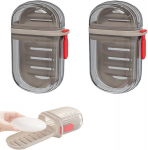 Mini kahekihiline reisiseebikarp, veekindel ja kaasaskantav seebikarp kaane ja &auml;ravooluga, plastikust seebikarp, lekkekindel seebialus matkamiseks, reisimiseks, j&otilde;usaali, vannituppa (pruun, 2 tk)