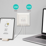 Ucomen 5.0v, 3.1a s&uuml;vistatav laadija 2 usb type a ja 1 type c pordiga, valge (2 tk)