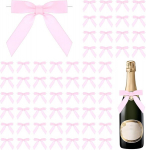 Lusofie 50 roosa satiinpaela keerdu lipsu komplekt k&auml;sit&ouml;&ouml; jaoks, 7 cm lips traadiga kinkekottidele, satiinlips, v&auml;ikesed lipsud kingituste pakkimiseks, kingilipsu kaunistused, j&otilde;ululipsud