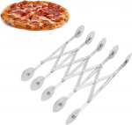 Cocoarm 24.2 x 5 cm laiendatav pitsal&otilde;ikur, roostevabast terasest 5-rattaline pitsal&otilde;ikur kookide, taigna, k&uuml;psiste ja saiakeste jaoks reguleeritava lukuga