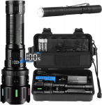 Azyvum laetav led taskulamp, eriti ere 600 000 luumenit, suumitavad taktikaline taskulambid, tugev 5 valgusrežiimiga, ip67 veekindel taskulamp telkimiseks, kalastamiseks, matkamiseks, v&auml;litingimustes, h&auml;daolukordadeks