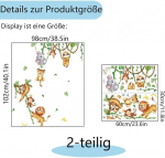 Seinakleebised lastetuppa, džungliloomaed, puud, liaanid, seinakleebised, loomapidud, seinakleebised, l&otilde;vid, ahvid, koaalad, loomad, seinakleebised lastetuppa, komplekt 2 tk