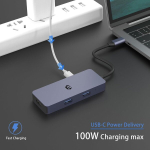 Usb adapter, usb type c hub, usb 3.0 hub, 6 in 1 usb c adapter 2 x usb 3.0, 4k hdmi, 100w pd, sd/tf kaardilugeja s&uuml;learvutile, s&uuml;learvutile, tahvelarvutitele, chrome os s&uuml;steemidele