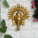 Ecraftindia kuldne lord ganesha p&auml;ikesega dekoratiivne metallist seinale riputatav kunstiteos dekoratiivne kujuke seina kaunistamiseks, festivali kodukaunistuseks, pooja ruumi, templisse ja kingitus perele