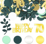 Jieyao 200 tk konfeti pakend 70. s&uuml;nnip&auml;eva kaunistus, roheline, lauakaunistus 70. s&uuml;nnip&auml;ev naistele meestele 70ndad palju &otilde;nne s&uuml;nnip&auml;evaks konfeti kuldne 70. s&uuml;nnip&auml;eva kaunistus konfeti 70 aasta peo kaunistus (70)