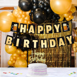 Sumerk 15 tk happy birthday b&auml;nneri vanik, kuldne happy birthday b&auml;nner, happy birthday dekoratsioon noortele naistele