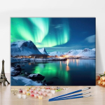 Tishiron v&auml;rvimine numbrite j&auml;rgi t&auml;iskasvanutele lastele virmalised Diy v&auml;rvimiskomplektid pintslitega elutoa magamistoa seina kaunistamiseks - 40 x 50 cm