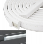 Tihendusteip, uksetihend, aken, isekleepuv vahtteip, kiilukujuline disain, uks, akna tihend, ukseraam, tihend, kokkup&otilde;rkevastane, tuule, k&uuml;lma ja m&uuml;ra kaitse (5 m, valge)