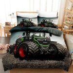 Tractor voodipesu 155 x 220 cm + lukuga padjap&uuml;&uuml;r 80 x 80 cm x 2 3d-prinditud mikrokiust voodipesu kahepoolne hingav pehme mugav tekikott