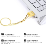 USB pulk Usb-m&auml;lupulk 32 Gb, metall, kuld, Usb 2.0