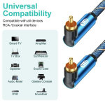 Emk rca subwooferi kaabel t&auml;isnurga rca kaabel digitaalne koaksiaal audio kaabel nurga koaksiaal rca topeltnurga pistik 90 kraadi rca telerile, aktiivk&otilde;larile, dac hi-fi, soundbar (3m)