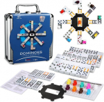 Doublefan doomino komplekt &ndash; mexican train doomino double 12 doomino komplekt 91 klotsi alumiiniumist kohvriga