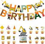 Borsgye s&uuml;nnip&auml;eva kaunistused ehituse s&uuml;nnip&auml;evapeo komplekt ehitusauto kraana fooliumist &otilde;hupallid palju &otilde;nne s&uuml;nnip&auml;evaks b&auml;nner ehitusteemalised &otilde;hupallid number 2 koos liiklusm&auml;rgi koogikaanega