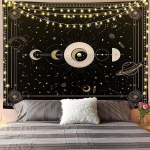Arawat seinavaip Kuu faasid seinak&auml;ter&auml;tik must valge seinavaip Kuu p&auml;ike seina kaunistus ps&uuml;hhedeelne vaip gooti seinavaip trippy seinak&auml;ter&auml;tik seina kaunistus (150 x 130 cm)