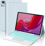 Occtingkind, klaviatuur Lenovo Tab M11 jaoks, klaviatuuriga &uuml;mbris Lenovo Tab M11 11-tollisele tahvelarvutile, magnetiline eemaldatav Bluetooth-klaviatuur, Qwertz paigutus, Usb C, puuteplaat, taustvalgustus, taevasinine