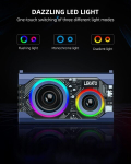 Lekato bluetooth k&otilde;lar rgb valgusega, kaasaskantav muusikakast 20w stereoheliga, bt5.3, 12+ tundi m&auml;nguaega, bluetooth kast koju/peole/reisile/randa