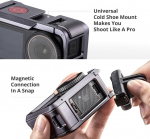 Pgytech Osmo Action 4/3 kaamera puur, video vlogimise kaamera raam Dji Action kaamerale, Dji magnetiline kiir&uuml;hendus, 1/4 tolli keerme&uuml;hendus, &uuml;hildub Dji mikrofoniga, kaamera valgusti