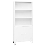vidaXL t&ouml;&ouml;stuslik raamaturiiul, valge, 80 x 32 x 180 cm, teras