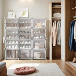 Jalan&otilde;ude riiul, 12 sahtliga, 32 x 124,4 x 124,6 cm, Valge