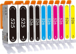 Cartridgeify Pgi-525 Cli-526 printeri kassetid, 10 tk, &uuml;hilduvad Canon 525 526 kassettidega mudelitele Pixma Mg5150 Mg5250 Mg5350 Ip4850 Ip4950 Ix6550 Mx885 Mx715 Mx895