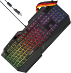Schwaiger Gt108 m&auml;nguriklaviatuur Pc arvuti klaviatuur Rgb valgustus Anti-ghosting klahvid Qwertz nutitelefoni hoidik randmetugi multimeedia juhtimine vikerkaarev&auml;rvid
