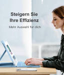 Vobafe klaviatuuriga &uuml;mbris, &uuml;hildub Ipad 9th/8th/7th Generation 10.2 tolli, pliiatsi hoidjaga, magnetiline 7 v&auml;rvi valgustus, laetav eemaldatav Qwertz Ipad klaviatuur, helesinine