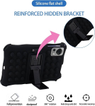 Zzjoooj silikoon&uuml;mbris alldocube iplay 60 mini pro/ 60 mini/ 60 mini turbo/ 50 mini / 50 pro tahvelarvutile, kaitse&uuml;mbris &otilde;larihma ja pliiatsiga, p&otilde;rutuskindel, lapses&otilde;bralik &uuml;mbris - must