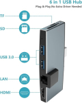 Bawanfa Microsoft Surface Pro 5/pro 6 Usb 3.0 dokkimisjaam 2 Usb 3.0, ethernet pordi, 4k Hdmi, Sd/micro Sd kaardilugeja, alumiinium