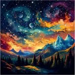 Daisen teemantmaali maastik 30 x 30 cm
