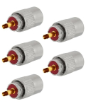 Vecys 5 tk Pl-259 Uhf isane pistik 50 oomi Pl259 isane pistik press Rf koaksiaalpistiku adapter Rg240 Rg-8 Rg-213 Lmr-400 Rg8x Rg59 madala kaoga koaksiaalkaablile, &uuml;hildub amat&ouml;&ouml;rraadioga